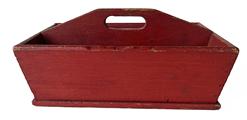 J353 Tomato Red painted cutlery box