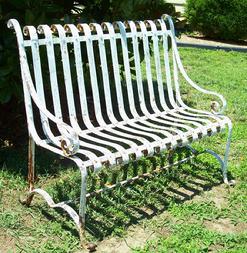 LL152 Antique Iron Garden Benches Ribbon pattern