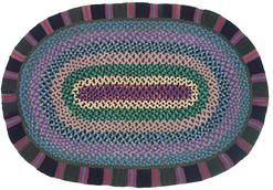 W353 19th century Amish hand made Braided Rug from Pennslyvania, with a very unusual applied boarder