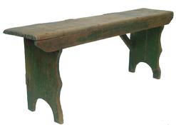 X82 Painted pine mortised bench,