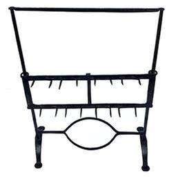 J172 18th century hand forged iron Hearth Roaster featuring eight sets of roasting �pickets� / prongs over an open trivet area, resting on pad feet. The pronged area is adjustable and is in great working condition. Measurements: 15 &frac12;� wide x 21 &frac12;� tall. The feet are 7 &frac12;� deep.