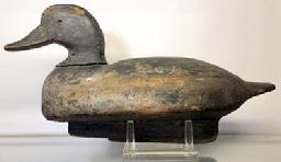 *SOLD* E291 Early Black Head Decoy, carver unknown. Decoy is from the Mill Creek area in Anne Arundel County, MD – just north of the Severn River. The “C” brand on the bottom stands for “Cantler” – which represents the family who owned the decoy rig. This is an outstanding decoy Circa 1920’s.