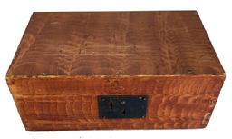 X314 19th century Paint decorated  Document Box Beautiful and bold original paint decoration on this dovetailed document box circa 1850