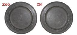 Z90-Z91 Early 19th century matching pewter plates, nice uncleaned patina on both.