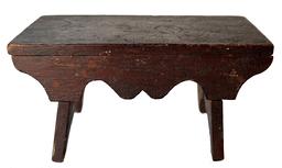 **SOLD** H227 19th Miniature stool with the original original surface, from Pennsylvania, circa 1860 