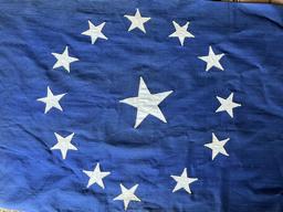 J87 13-Star / 7 Stripe American Flag Banner � All cotton with stitched appliqued stars on both sides. 