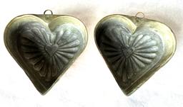 J116 Pair of Copper Heart Molds