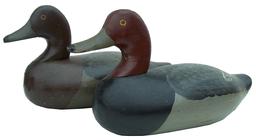 W256 Pair of red head Decoys by Jessie Urie, 1901-1978 Rockhall, Kent Co. Maryland  From the rig of Jack Holliingsworth