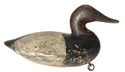 Early John Graham Decoy 1822-1912 Charlestown, MD  Canvasback Drake (circa 1870) in old working paint, and some original paint showing. 