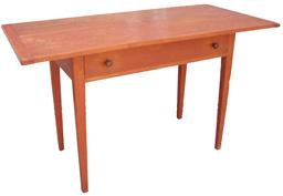 W225 19th century Work Table, from New York State, with the original red paint, circa 1840