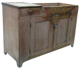 W273 Pennsylvania Drysink, with early salmon paint over the originail red, dovetailed drawer,