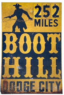 H916 Boot Hill Dodge City  sign