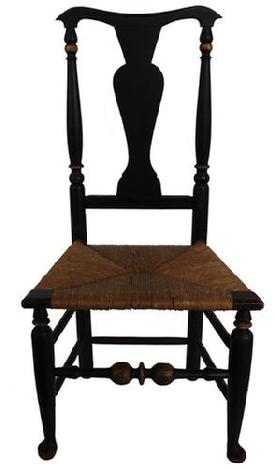 This outstanding Queen Anne Hudson Valley, New York ( Circa 1730-1750) Bannister back side chair fabulous proportion features a yoke-crest rail above turned and tapered rear post beautiful ambitiously turned front posts.