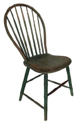 A301 Beautifully Pennslyvania signed  Bow Back Windsor, chair.19th century seven spindle back bamboo turning Windsor Chair , in early apple green over the original green, the spindles and bow are made out of hickroy with a poplar seat, signed under seat C. lewis circa 1800   