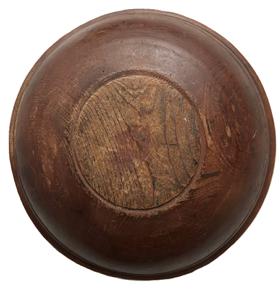 F10 18th century New England Treen Bowl, original dry surface, showing great lathe turnings, with a lip edge and nice and clean interior, out of round. Overall good condition from 200+ years of use. Measurements: 17 ½ diameter 4 ¼ tall.  