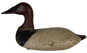 A550 Early Maryland canvasback high head Drake, early working second coat of paint, paddle tail, possible Charlestown Md