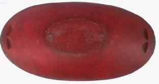 H236 19th century Oval Trencher in original dry red paint with carved finger grips on each end of oval bowl. Hand hewn with great natural patina interior. Measurements: 20 5/8� long x 10 7/8� wide x 3 3/8� tall