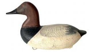 RM1238 Early upper Bay Canvasback drake unknown carver circa 1900 decoy with iron keel