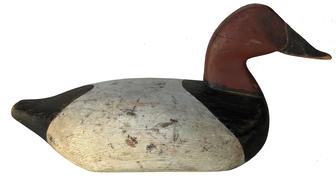 E476   Canvasback Drake Decoy carved by James E. Baines from Morgantown, MD