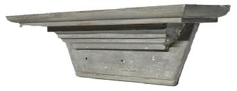 M1171 Early 19th century Pennsylvania original gray painted Wall Shelf. Classic lines with nice, applied molding underneath the top and squared-off front corners and a rounded edge surrounding the top. Circa 1850s