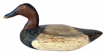 G28 Elliot Bros Easton Md canvasback duck Decoy �Chank� ( 1904-?) and Bill (1904-1971), twin brothers, were perhaps the last of the commercial makers of shooting stools (decoys) made of wood and cork in Talbot County.T