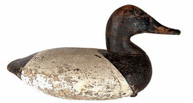 **SOLD** H198 Canvasback Drake by John Graham Charlestown MD - 1890's - branded NH