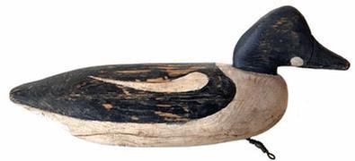 **SOLD** H3 Early Talbot County Maryland Drake carved by Elliott Brothers working duck decoy-Branded J.W.