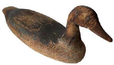 **SOLD** G204 Early 1920's Goose Decoy from Accomac County Va, in original paint made of cotton wood. This Goose decoy has beautiful lines, the carver is unknown