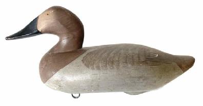 *SOLD* G792 Canvasback Hen Decoy attributed to Madison Mitchell in original working paint. Robert Madison Mitchell was born in 1901 in Oakington, Maryland, near Harford County�s Swan Creek, just south of Havre de Grace, 