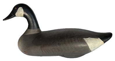 K1682 Upper Bay Canada Goose Decoy - Branded M on bottom - attributed to R. Madison Mitchell (1901-1993) of Havre De Grace, MD in original paint. Original weight, staple and ring intact on bottom. Unsigned. 