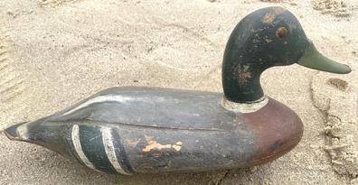 H294 Nice Massachusetts Mallard decoy in original paint with two brands �PEASE� and �?UMBLE�  Deep carved wings and tail feathers. Circa 1900