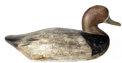 J46 Upper Bay Canvasback Holly Early Holly family hand carved decoy Havre De Grace Maryland circa 1900 old  working paint with original paint showing through