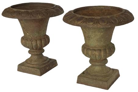 K277 2 Cast Iron Garden Urns