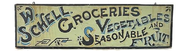 M33 Trade Sign,  W. Schell Groceries