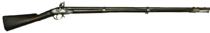 RM1600 New York variant US Contract Musket c1850. Smoothbore steel barrel, 70 cal. With bayonet lug and steel ramrod. Round tail flintlock with roller frizzen marked, I.P. Moore Warranted. Walnut stock with cross hatched wrist. All steel hardware with three barrel rings. Overall length of the musket is 56� long. A small silver nameplate at the tang and lack of military marks indicate this may have been a rifle intended for a civilian market. Moore was a gunsmith who ran a military store on Broadway, Manhattan, NYC from 1820 � 1880. Moore likely imported this musket, including the lock, which appears to be British made. This musket is a variant of the original French 1766 style musket, which spawned a variety of similar musket models through the War of 1812 into the Civil War. For years, the basic model was contracted by the government to numerous gun makers to supply state militias. Since this gun has no other marks than the name on the lock, it is impossible to define the actual maker or exact militia assigned, or as stated above; it may have been intended for civilian use. 