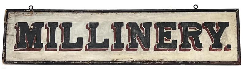 H409 Millinery sign