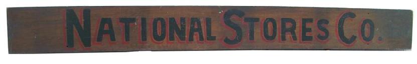 U202 Wooden Sign two sided for National Stores Company circa 1900 