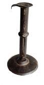 L372C Early 19th century Hog Scraper Wedding ring / band Candlestick with finger curl at the top and working push-up tab with illegible makers stamp